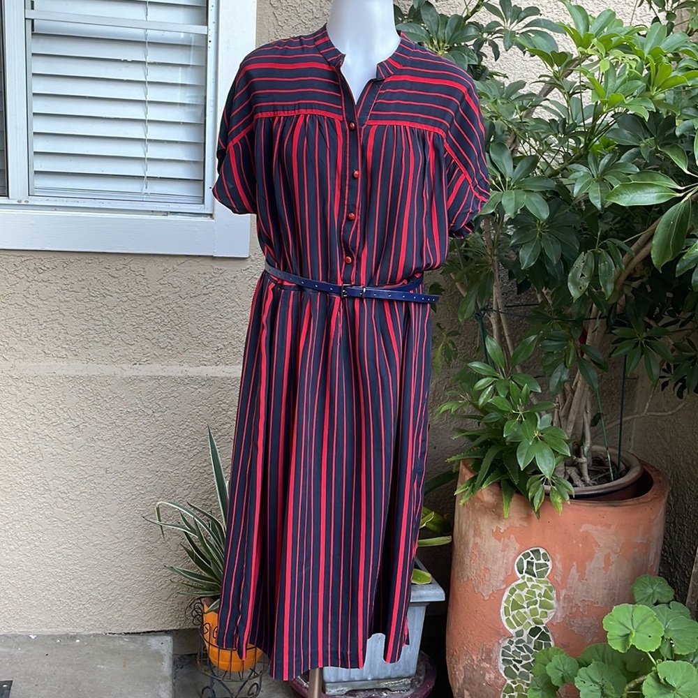 Vintage 60’s black/red silk midi dress